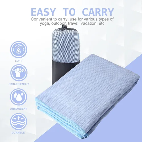 Miniatura 5 de Eunzel Paquete de 2 toallas de yoga caliente, toalla antideslizante para esterilla de yoga con puntos de agarre Stickyfiber toalla absorbente