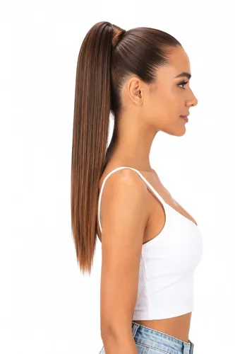 Miniatura 16 de CAISHA Extensiones de clip de cola de caballo de 20 pulgadas con pinza de mariposa recta rubio mezcla H55