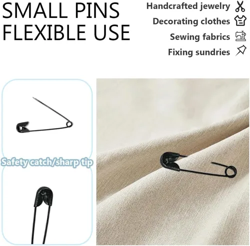 Miniatura 3 de 500 pasadores de seguridad de 0.787 pulgadas, pequeños alfileres de metal para la oficina en casa, manualidades, joyería (XBZ/negro)