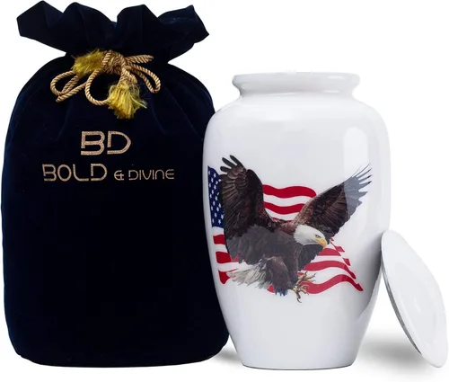 Miniatura 9 de Urnas pequeñas para cenizas humanas para adultos, hombres o mujeres, juego de 4, mini urnas decorativas de bandera estadounidense para veteranos