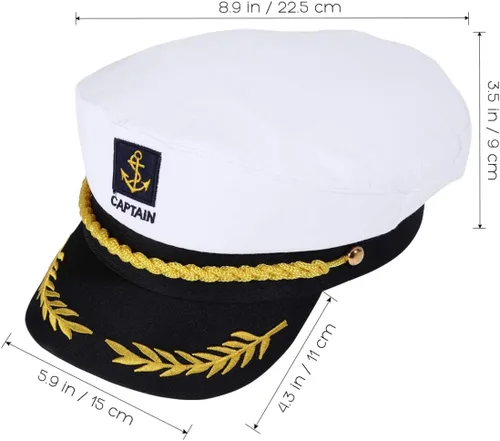 Miniatura 6 de Sombrero de capitán yate, gorra de navegación, ajustable, marinero, almirante marino, cosplay, sombrero para hombres, mujeres y niños, accesorios