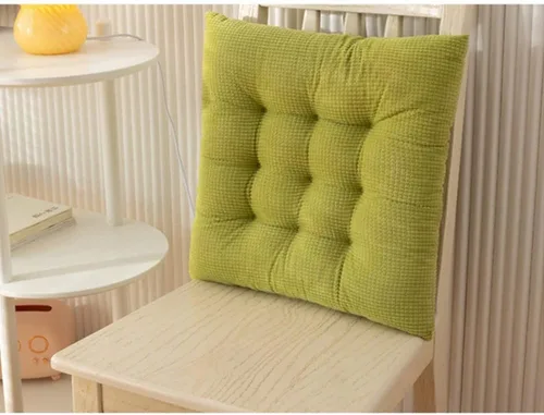 Miniatura 4 de Cojines cuadrados antideslizantes de felpa gruesa para asiento de silla de oficina, cojín de asiento de silla de oficina, suave tatami reversible