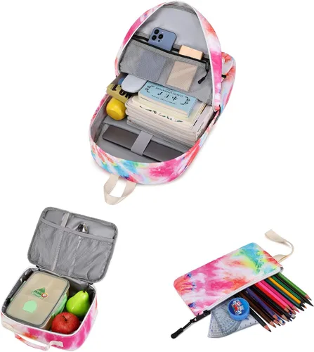 Miniatura 5 de Imyth Backpack for Teen Girls School Gift Bookbag Lunch Box Pencil Bag 3 in 1 Set