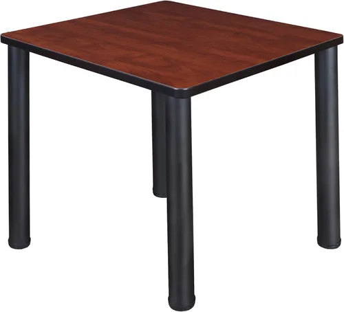 Regency Kee - Mesa cuadrada pequeña para sala de descanso de 30 pulgadas, parte superior de cerezo, patas negras