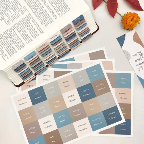 Miniatura 4 de Pestañas bíblicas, suministros de estudio bíblico, pestañas laminadas de diario bíblico para mujeres, hombres, niños, etiquetas bíblicas