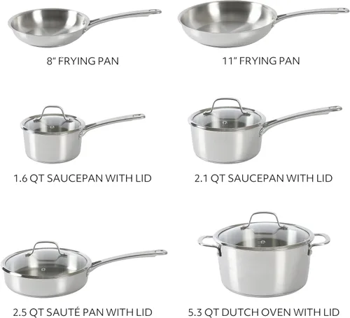 Miniatura 3 de Sur La Table Kitchen Essentials Chef's Deck - Juego de utensilios de cocina de acero inoxidable no tóxicos, 10 piezas, con base triple encapsulada