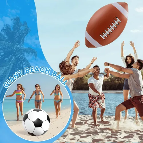 Miniatura 6 de Lewtemi Pelotas deportivas inflables gigantes grandes, pelota de playa, béisbol, fútbol, arco iris, baloncesto, fútbol para deportes, fiestas