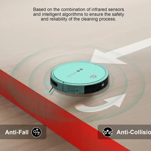 Miniatura 6 de TECBOT S1 Robot aspirador delgado de 120 minutos de tiempo de funcionamiento, robot 2 en 1 para barrer o trapear autocarga WiFi, aplicación y Azul