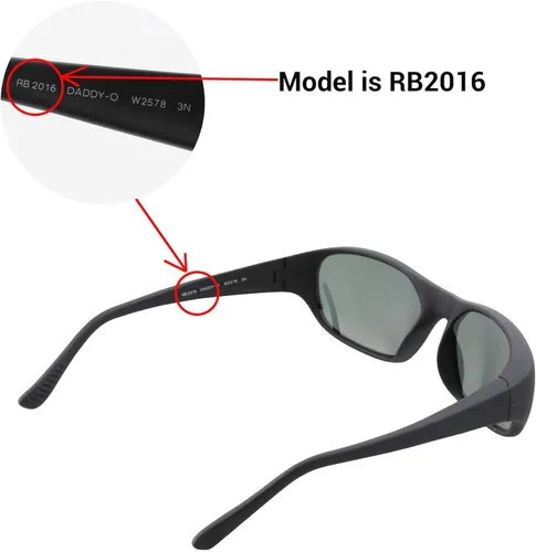 Miniatura 5 de Walleva Lentes de repuesto para lentes de sol Ray-Ban RB2016 Daddy-O de 2.323in, múltiples opciones disponibles