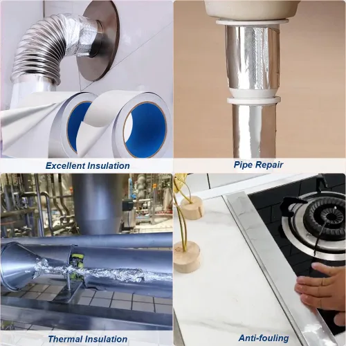 Miniatura 6 de Cinta adhesiva de papel de aluminio resistente de 3.9 mil, 3 pulgadas x 22 yardas, aislamiento resistente al calor, sellado y parche de alta