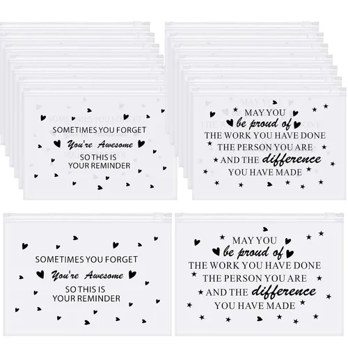 Miniatura 10 de Sotiff 60 bolsas de maquillaje a granel para mujeres, regalos inspiradores de agradecimiento, bolsa de papel de EVA, regalo de agradecimiento
