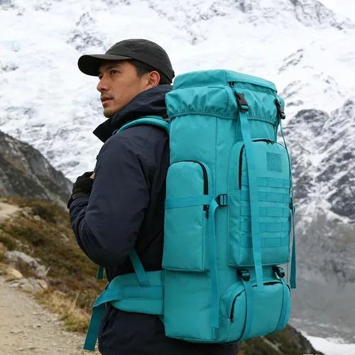 Miniatura 8 de Mochila de senderismo W WINTMING para hombres 70L/100L, mochila de campamento, mochila militar Molle, paquete de asalto de 3 días para escalada