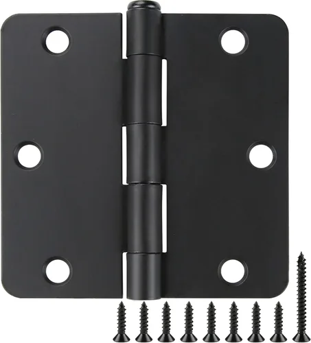 Miniatura 9 de Bisagras de puerta de níquel cepillado de 3.5 pulgadas, radio de 1/4 pulgadas, paquete de 30 bisagras de puerta interior de 3 1/2 para puertas