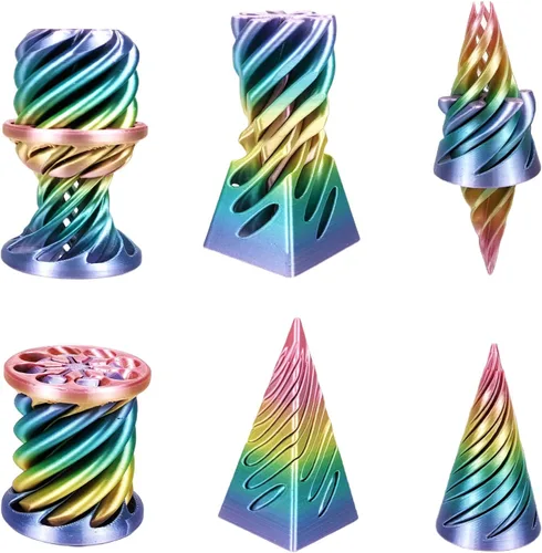 Miniatura 15 de Escultura Imposible Pirámide Pase 3D Impresa, Juguete para Ansiedad de Cono, Imposible Cilindro Alivio de Ansiedad, Imposible Pase Mágico