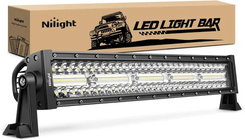 Miniatura 10 de Nilight - Barra de luz LED de 9,5 pulgadas, triple fila, haz de inundación y foco combinado, 64 LED, luces de niebla, para conducción, trabajo