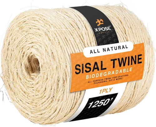 Cuerda de sisal – Cuerda de fibra natural fina de 1 capa en el carrete – para poste rascador de gatos, piezas de repuesto de árbol de gato, juguete