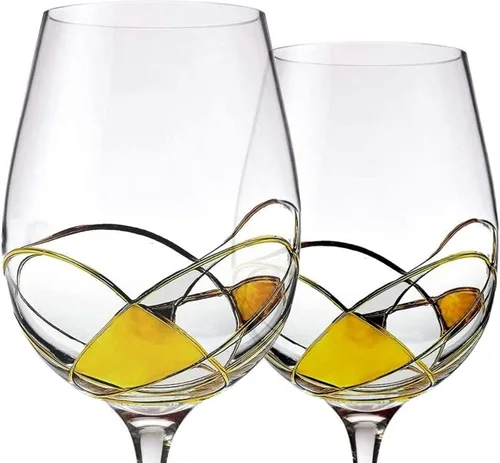 Miniatura 5 de Bezrat Copas de vino pintadas a mano, juego de 2, regalo de vino para mujer, copa para amantes del vino, hermosas ideas de regalos de cristalería