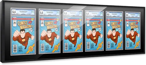 Miniatura 141 de Marco de cómic con paspartú para 8 CGC, CBCS o PGX Graded Comics - Marco de cómic blanco para cómics de 8.125 x 13 pulgadas Marco blanco