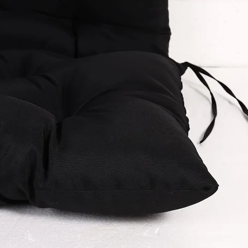 Miniatura 5 de Cojines de banco de repuesto suaves y gruesos con lazos, cojín para silla colgante, cojín de sofá tatami para suelo, almohadilla de banco Negro