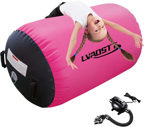 Rodillo de aire para gimnasia, colchoneta inflable para rodillos de aire, equipo de gimnasia, cilindro de equilibrio con bomba para yoga,