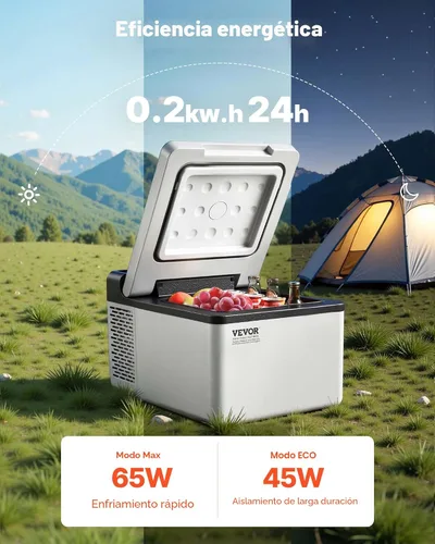 Miniatura 8 de VEVOR Refrigerador de automóvil de 12 V de 10 cuartos de galón, mini congelador portátil con control de aplicación, -4 ℉ a 68 ℉, 12/24 V CC