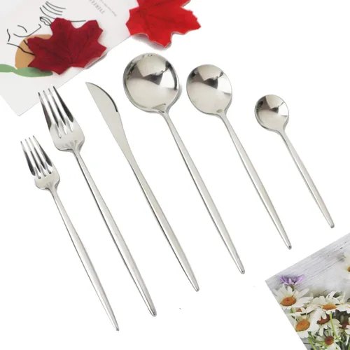 Miniatura 11 de JASHII Juego de cubiertos de 20 piezas, utensilios de acero inoxidable 18/10, servicio para 4, regalo de cubiertos resistentes, apto