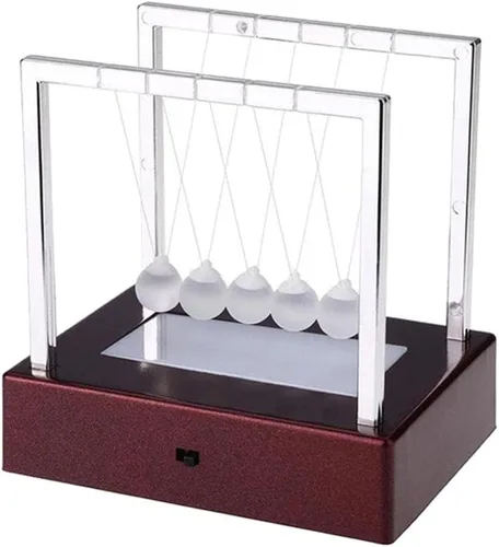 Baoblaze Newtons Cradle - Pelotas de equilibrio de cristal, juguetes físicos, mesa de péndulo oscilante para niños y adultos, regalos aliviadores,
