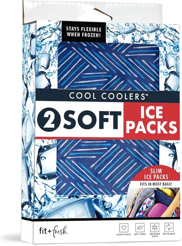 Miniatura 23 de Cool Coolers by Fit & Fresh - Paquete de 2 paquetes de hielo suave, de nailon elástico flexible, reutilizables, para loncheras y enfriadores, rayas