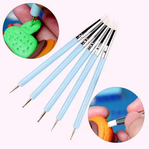 Miniatura 3 de DIYOOHOMY 9 herramientas de arcilla polimérica, lápiz óptico de bola, herramientas de escultura de silicona para cerámica, pintura de puntos, arte