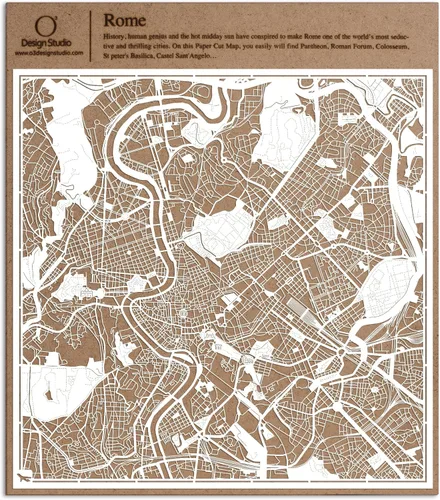 Miniatura 16 de O3 Design Studio Aberdeen - Mapa de papel cortado en papel blanco de 12 x 12 pulgadas
