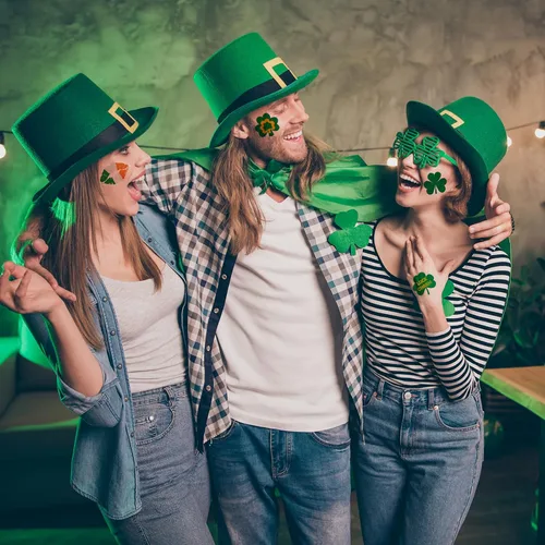 Miniatura 2 de Zeecdatoo 23 hojas grandes de accesorios de tatuajes para el día de San Patricio, más de 100 piezas de tatuajes temporales de trébol de la suerte