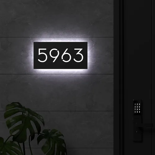 Miniatura 3 de Números de casa LED de 12V para casa, retroiluminación de calle, números de casa modernos personalizados, señal de dirección iluminada, placa de Luz