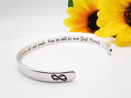 Miniatura 352 de Pulseras inspiradoras para mujer, joyería de acero inoxidable, con refranes, pulsera motivacional con mensaje oculto, pulseras grabadas para mejor