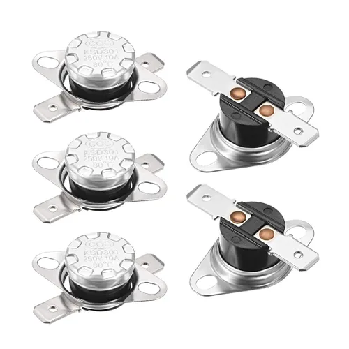 Miniatura 24 de uxcell KSD301 Termostato 32.0 °F/32 ° F 10 A Normalmente Cerrado N.C Ajuste Snap Disc Interruptor de temperatura para microondas, horno, cafeteras 2