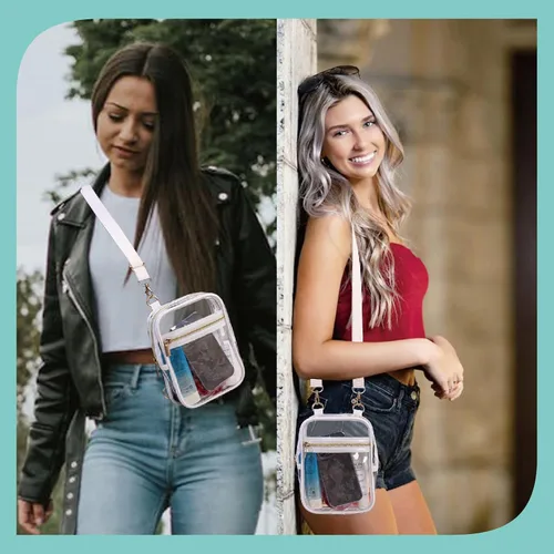 Miniatura 13 de Bolso cruzado aprobado por estadios para mujer, bolsa transparente para estadios para eventos deportivos, conciertos