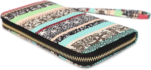 Miniatura 50 de Cartera de mano para mujer, estilo bohemio, con RFID, elegante, espaciosa con correa para viajes, capacidad para tarjetas, teléfono, dinero