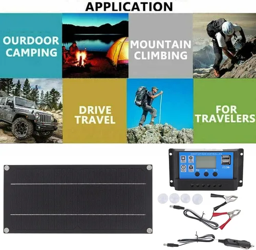 Miniatura 7 de Cargador de batería solar de 12 voltios impermeable, cargador de batería solar marino, mantenimiento de batería solar de 600 W, 18 V, kit de panel