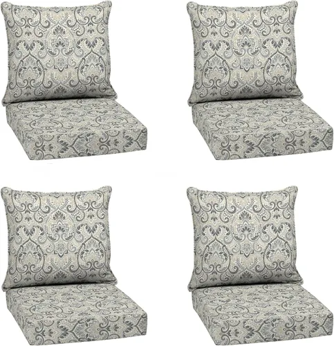 Miniatura 115 de Arden Outdoor Deep Seat Cushion Set, 24 x 24 pulgadas, Cojín para patio resistente al clima, a la lluvia y a la decoloración para silla, sofá y sofá
