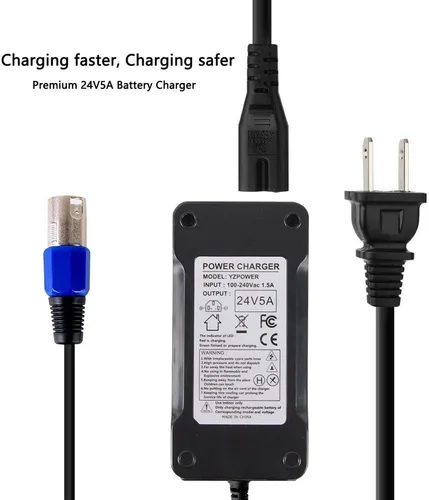 Miniatura 3 de Fuente de alimentación del cargador de batería de 24V 5A para Jazzy 1107,1121, 1121 HD, 614, 614 HD Smart Automatic con conector XLR de 3 pines