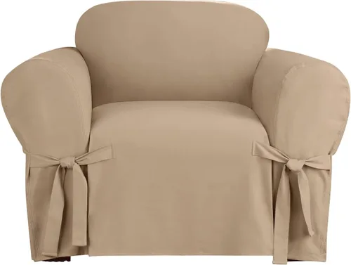 Miniatura 8 de SureFit Funda de cojín en T de algodón pesado para sillón de pato – Funda de una pieza, ajuste tejido relajado, 100% algodón, lavable a máquina