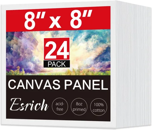 Miniatura 20 de ESRICH Tableros de lienzo para pintar de 8 x 10 pulgadas, paquete de 56 lienzos a granel de 8 x 10 pulgadas para pintar, paneles de lona de algodón
