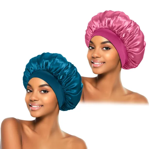 Miniatura 16 de ZHENSILK 2 piezas de gorro de satén para dormir, gorros de seda para el cabello, gorro de dormir de seda con banda elástica suave, envoltura