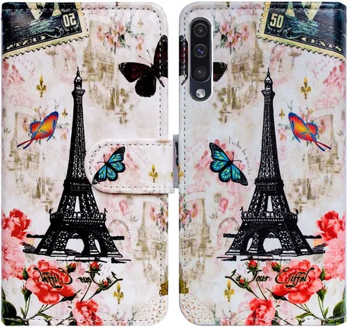 Miniatura 17 de Bcov Funda para Galaxy A50, color verde pájaro negro con tapa y ranura para tarjeta de crédito, soporte para tarjeta de identificación con función