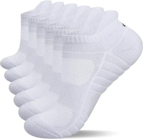 Lapulas Calcetines de tobillo atléticos para correr, corte bajo, acolchados, antiampollas, calcetines deportivos para hombres y mujeres, 6 pares