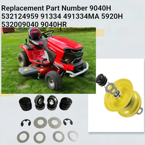 Miniatura 4 de DEEG Repuesto Craftsman Cortacésped de montar rueda delantera buje a rodamientos para Husqvarna, Sears, AYP, Poulan Murray 532009040 9040h 532124959