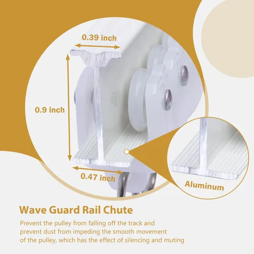 Miniatura 3 de MaKefeile Riel de cortina de techo flexible para montaje en techo o pared, cortinas divisoras de habitación resistentes para sala de estar, Blanco