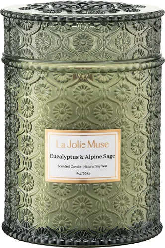 Miniatura 18 de LA JOLIE MUSE Vela de vainilla y coco – Coco, freesia y vainilla Vela de mecha de madera grande de 19 oz Cera de soja natural 90 horas de Isla