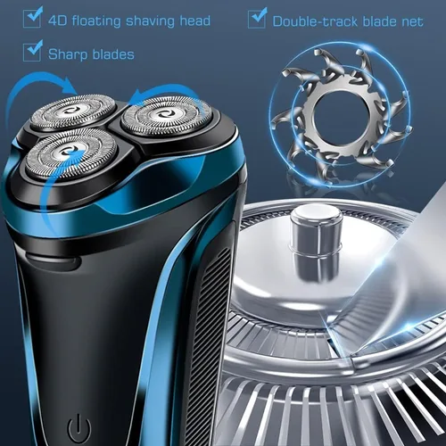 Miniatura 5 de Snapbuy - Maquinilla de afeitar eléctrica para hombres, Snapbuy Pro of Father, afeitadora giratoria de cabeza flotante 4D, afeitadora eléctrica
