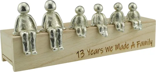 Miniatura 4 de Idea para el 13º aniversario – 13 años hicimos un adorno de metal familiar – Elige tu combinación familiar (1 niño)