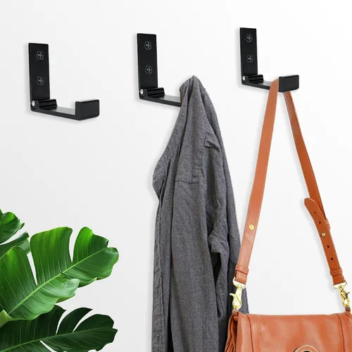 Miniatura 4 de Aynoo Gancho plegable para abrigos, 2 ganchos de pared plegables, ganchos de metal resistente para toallas, paquete de 2